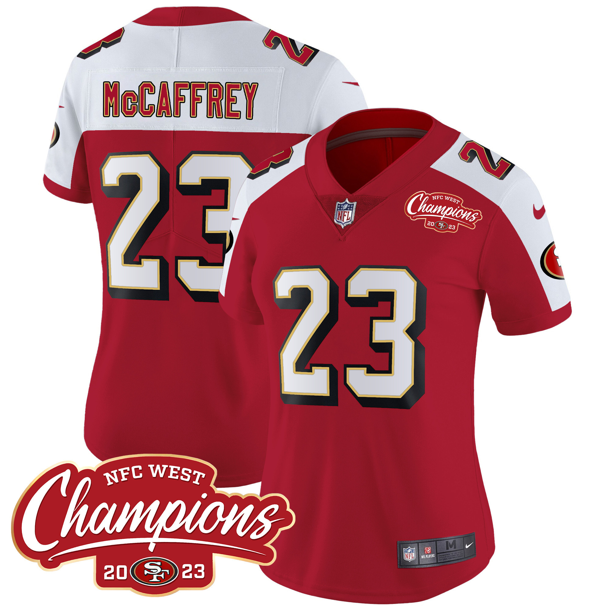 Women's 49ers Throwback NFC West Champions Patch Vapor Jersey - All Stitched - Image 31