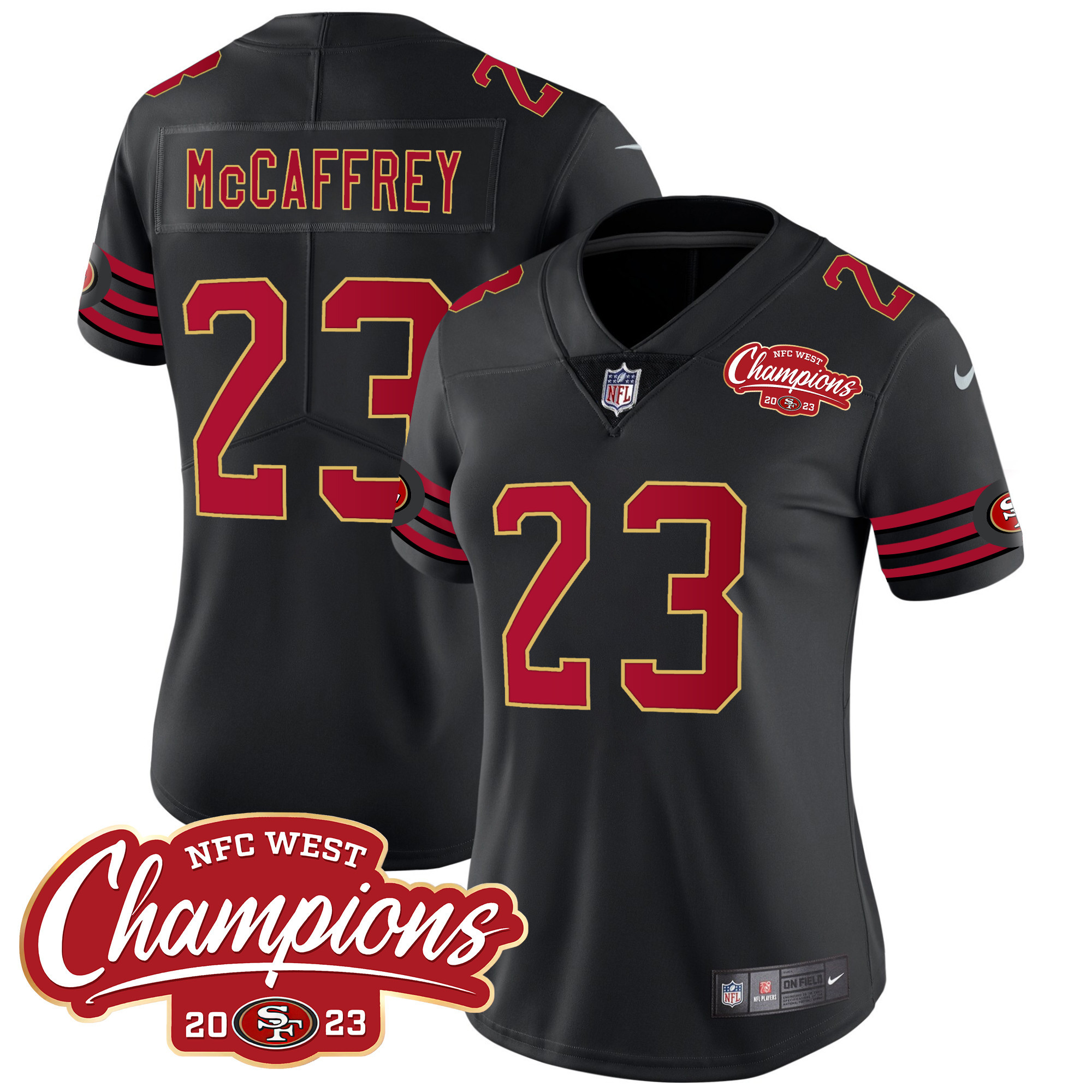 Women's 49ers Throwback NFC West Champions Patch Vapor Jersey - All Stitched - Image 21