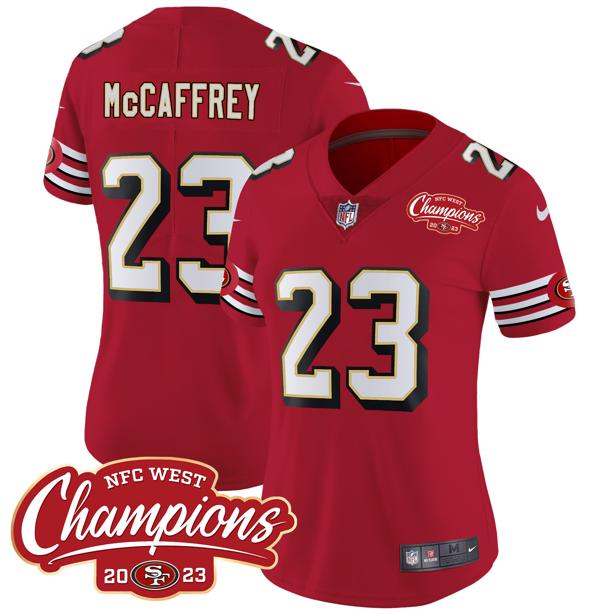 Women's 49ers Throwback NFC West Champions Patch Vapor Jersey - All Stitched