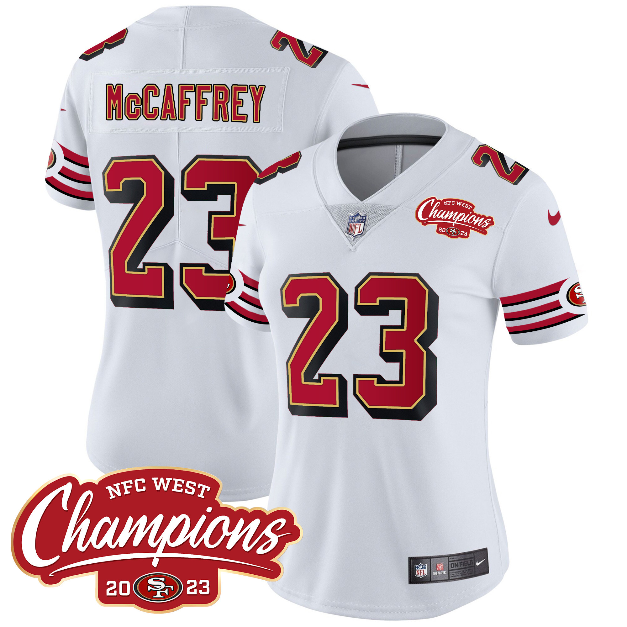Women's 49ers Throwback NFC West Champions Patch Vapor Jersey - All Stitched - Image 11