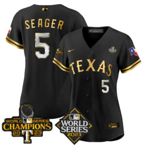 Women's Texas Rangers 2023 World Series Champions Baseball Jersey V4 - All Stitched