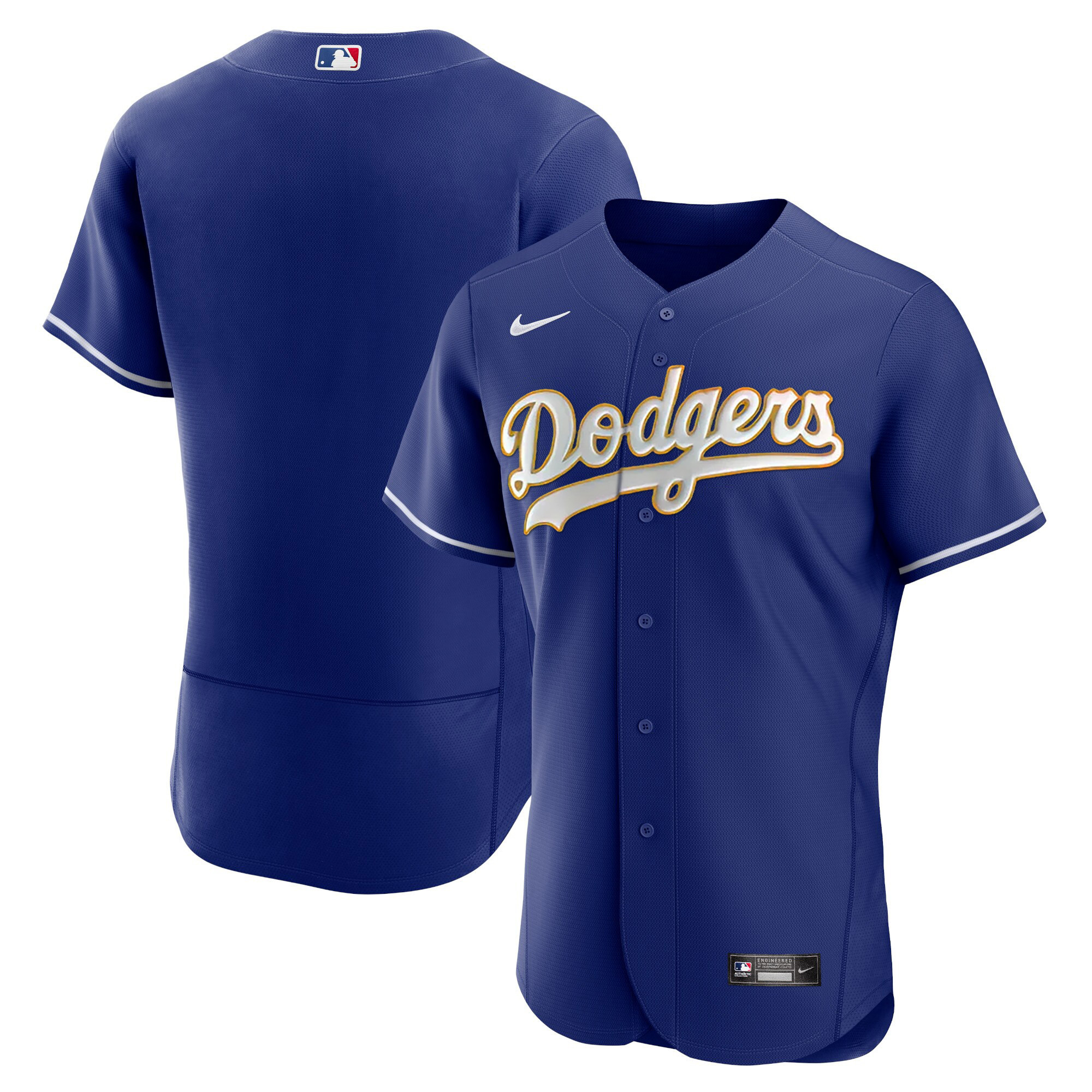Men's Los Angeles Dodgers Gold Trim Flex Base Jersey - All Stitched - Image 40