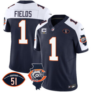 Men's Bears Throwback Illinois Patch Vapor Jersey - All Stitched