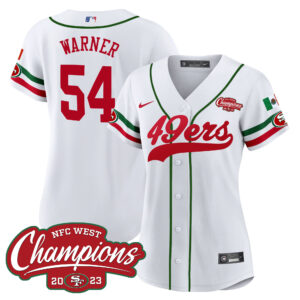 Women's 49ers Mexico 2023 NFC West Champions Baseball Jersey - All Stitched