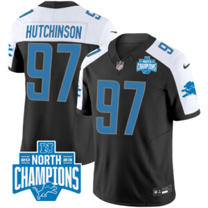 Men's Detroit Lions 2023 NFC North Division Champions Patch Vapor Jersey - All Stitched