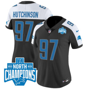 Women's Detroit Lions 2023 NFC North Division Champions Patch Vapor Jersey - All Stitched
