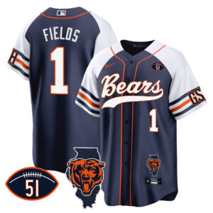 Men's Bears Illinois Patch Baseball Jersey - All Stitched