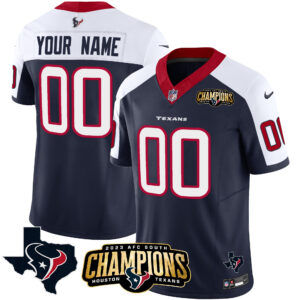 Houston Texans 2023 AFC South Champions Patch Vapor Custom Jersey - All Stitched