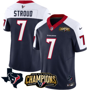 Men's Houston Texans 2023 AFC South Champions Patch Vapor Jersey - All Stitched