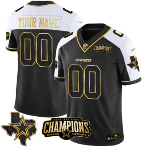 Cowboys 2023 NFC East Champions Patch Gold Vapor Custom Jersey - All Stitched