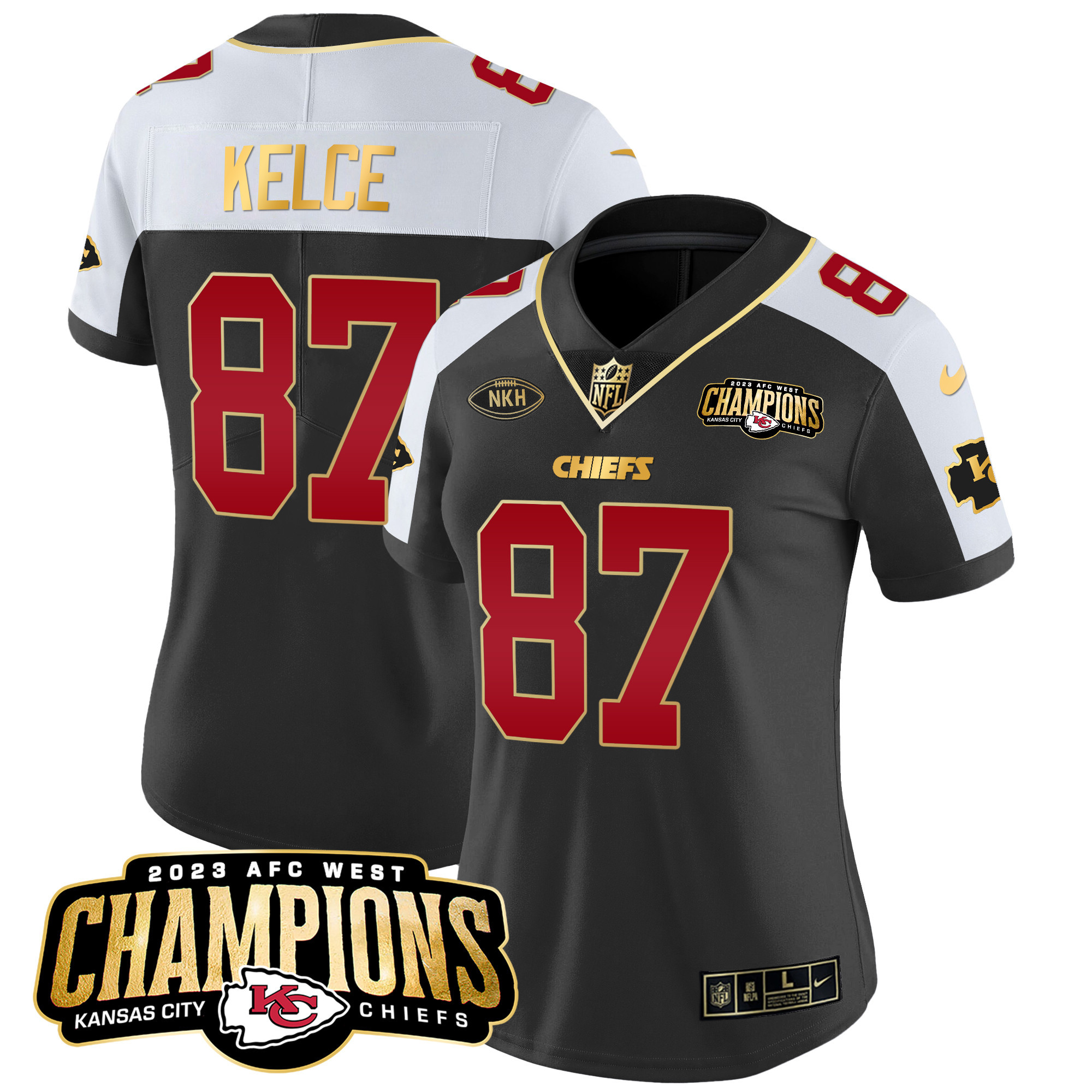 Women's Chiefs 2023 AFC West Champions Patch Vapor Limited Jersey - All Stitched - Image 2