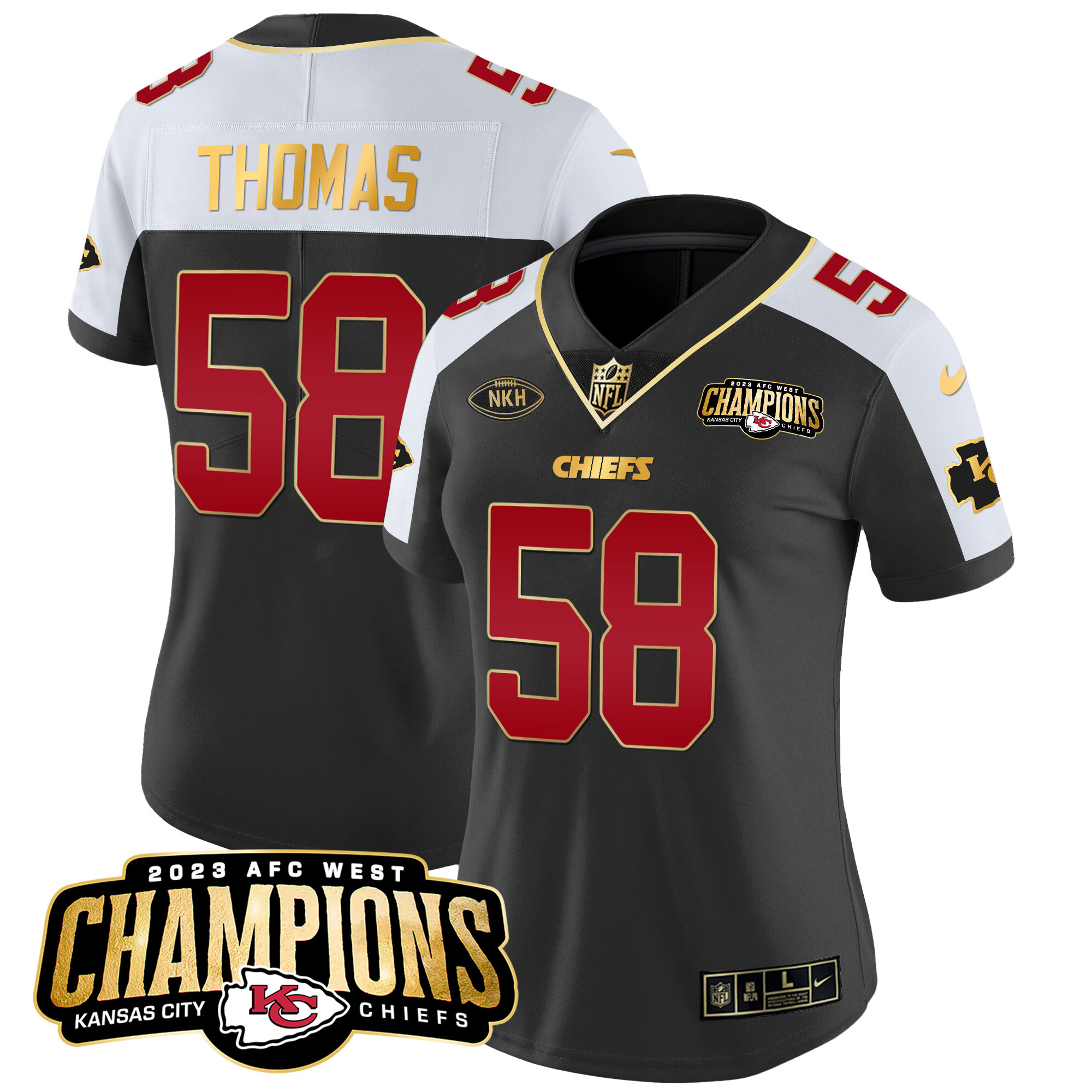 Women's Chiefs 2023 AFC West Champions Patch Vapor Limited Jersey - All Stitched - Image 3