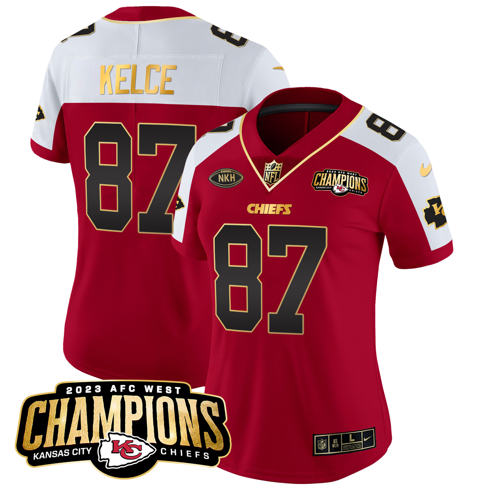 Women's Chiefs 2023 AFC West Champions Patch Vapor Limited Jersey - All Stitched - Image 8