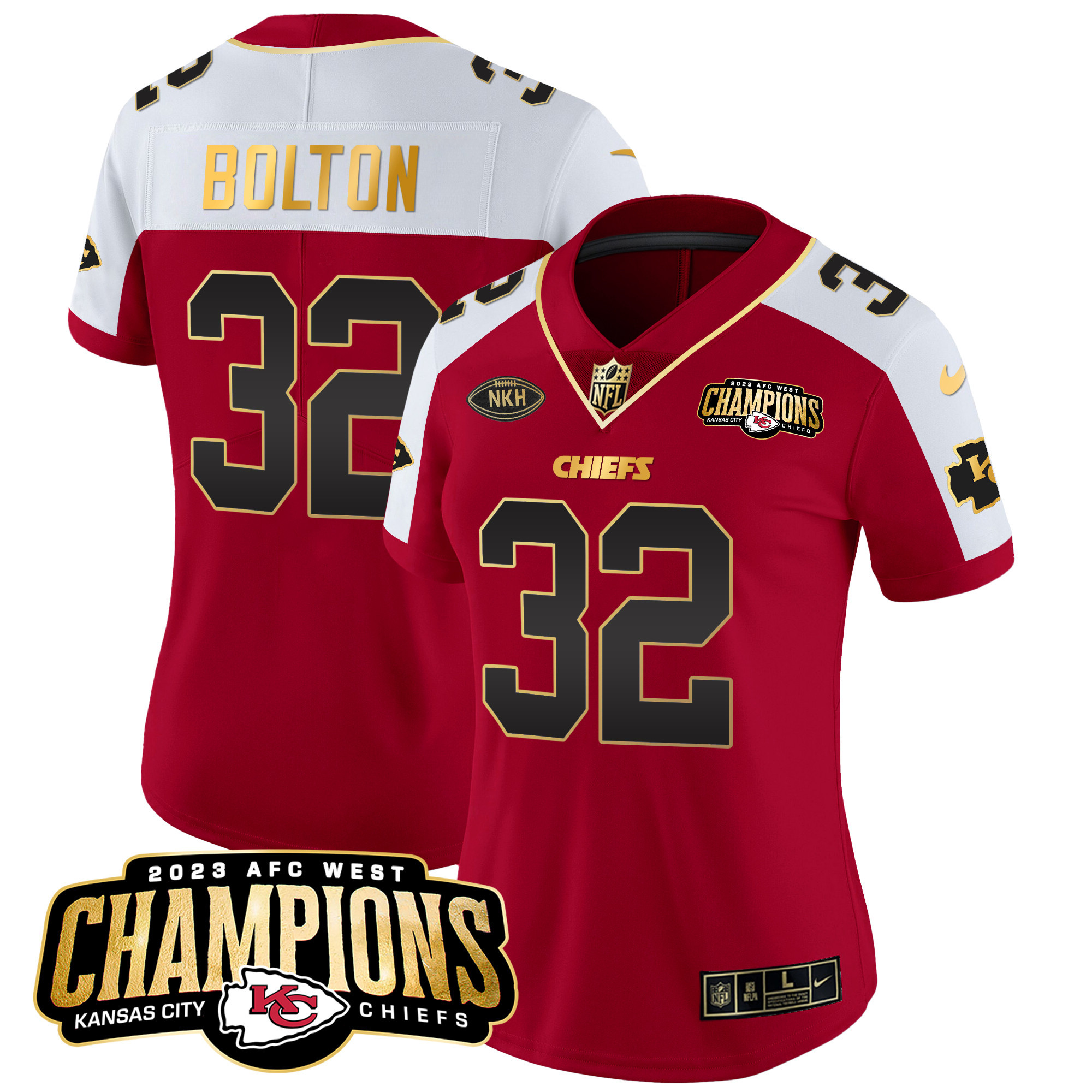 Women's Chiefs 2023 AFC West Champions Patch Vapor Limited Jersey - All Stitched - Image 12