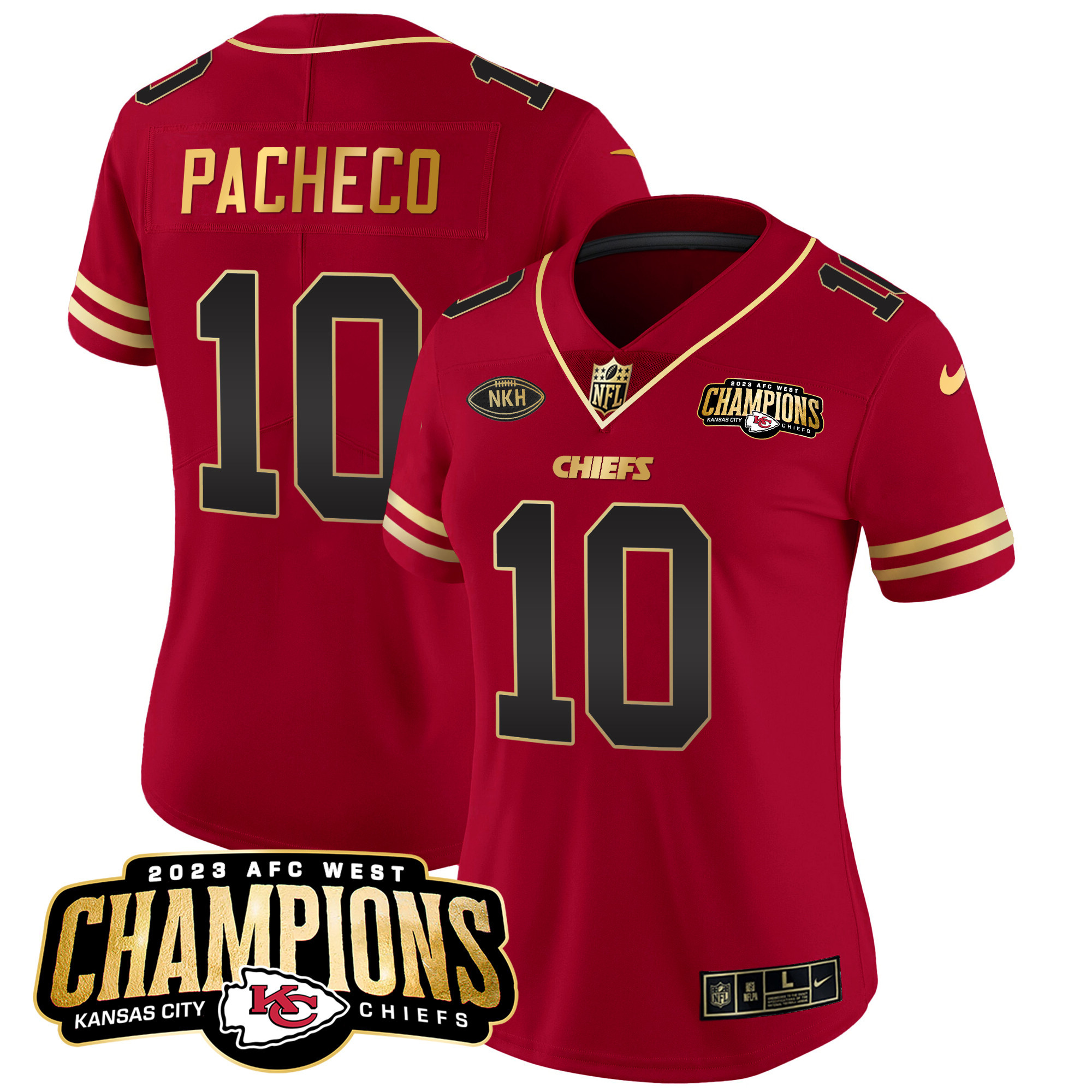 Women's Chiefs 2023 AFC West Champions Patch Vapor Limited Jersey - All Stitched - Image 16