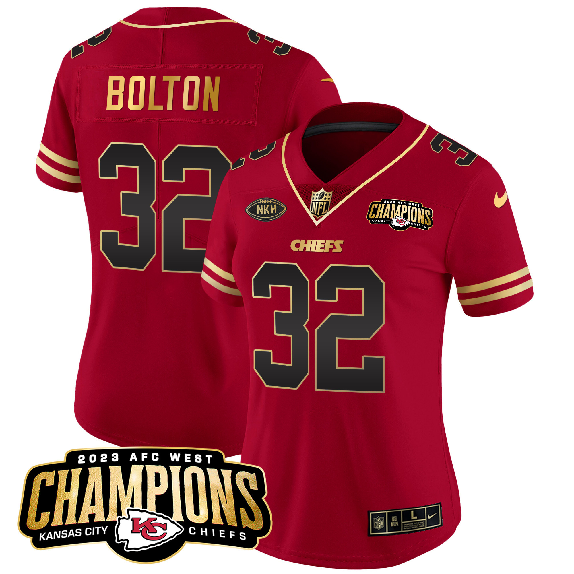 Women's Chiefs 2023 AFC West Champions Patch Vapor Limited Jersey - All Stitched - Image 18