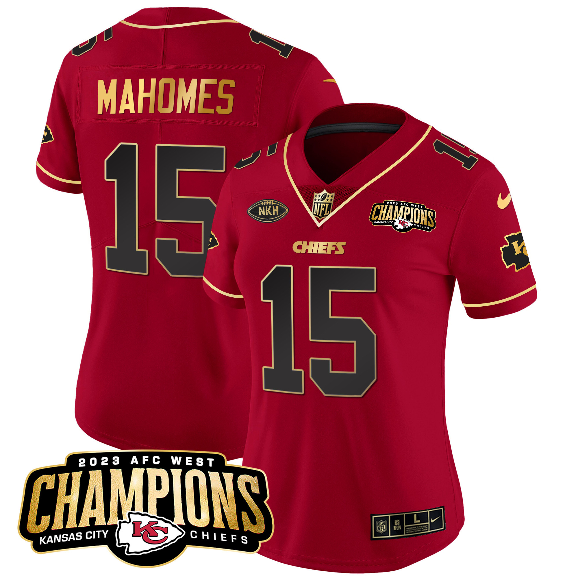 Women's Chiefs 2023 AFC West Champions Patch Vapor Limited Jersey - All Stitched - Image 19