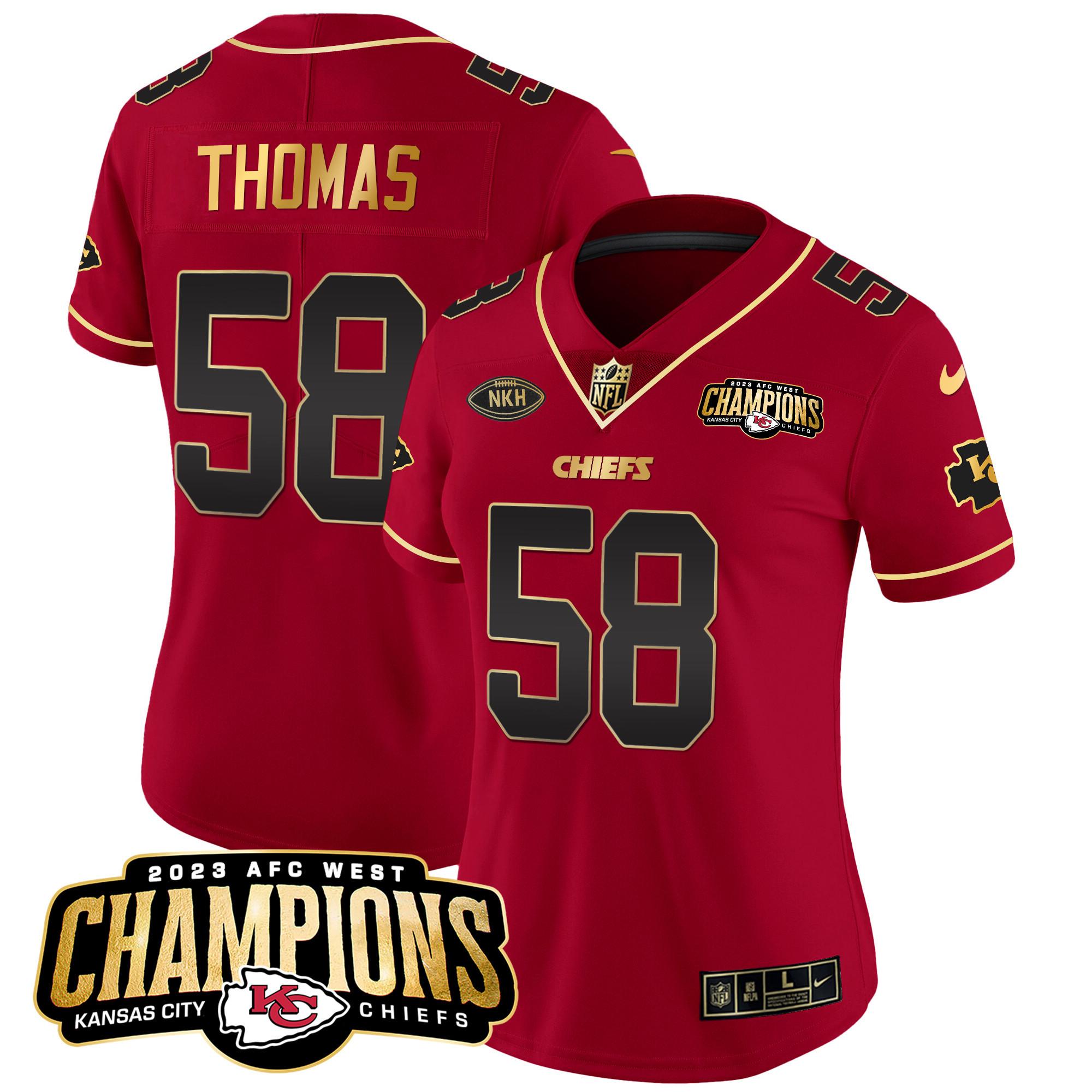 Women's Chiefs 2023 AFC West Champions Patch Vapor Limited Jersey - All Stitched - Image 21