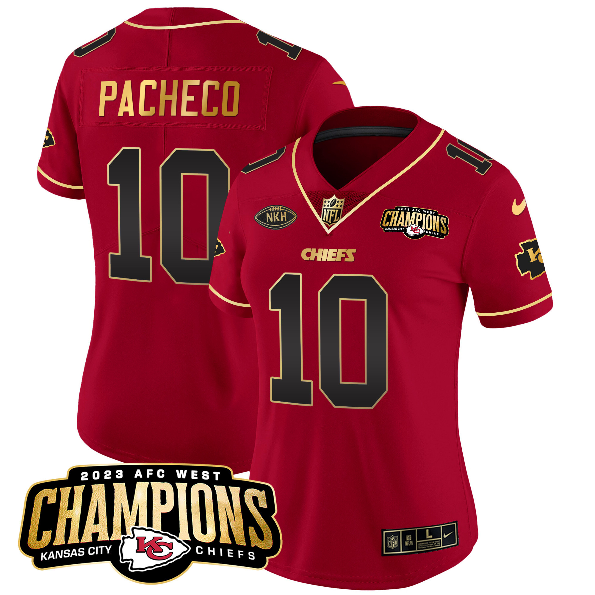 Women's Chiefs 2023 AFC West Champions Patch Vapor Limited Jersey - All Stitched - Image 22
