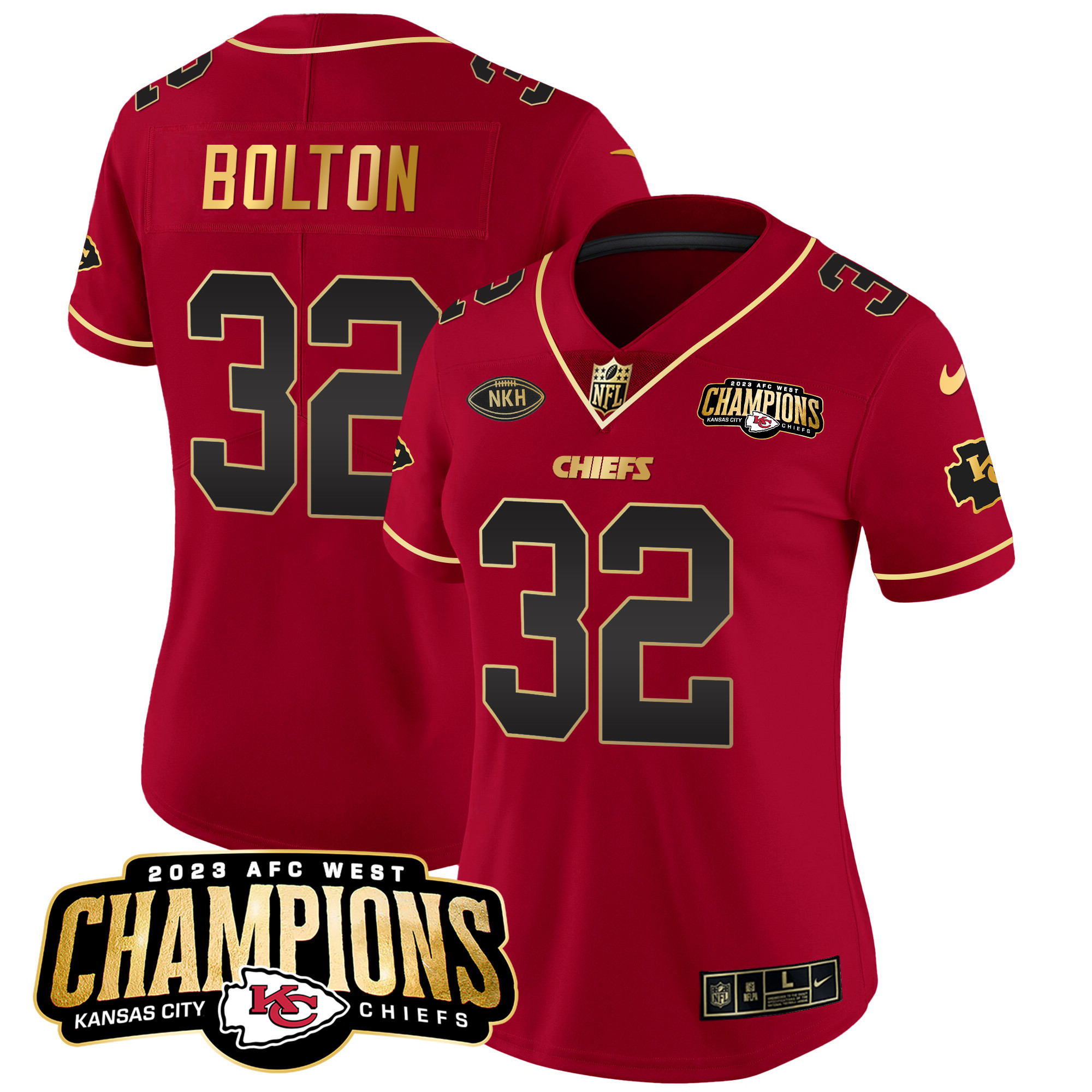 Women's Chiefs 2023 AFC West Champions Patch Vapor Limited Jersey - All Stitched - Image 24