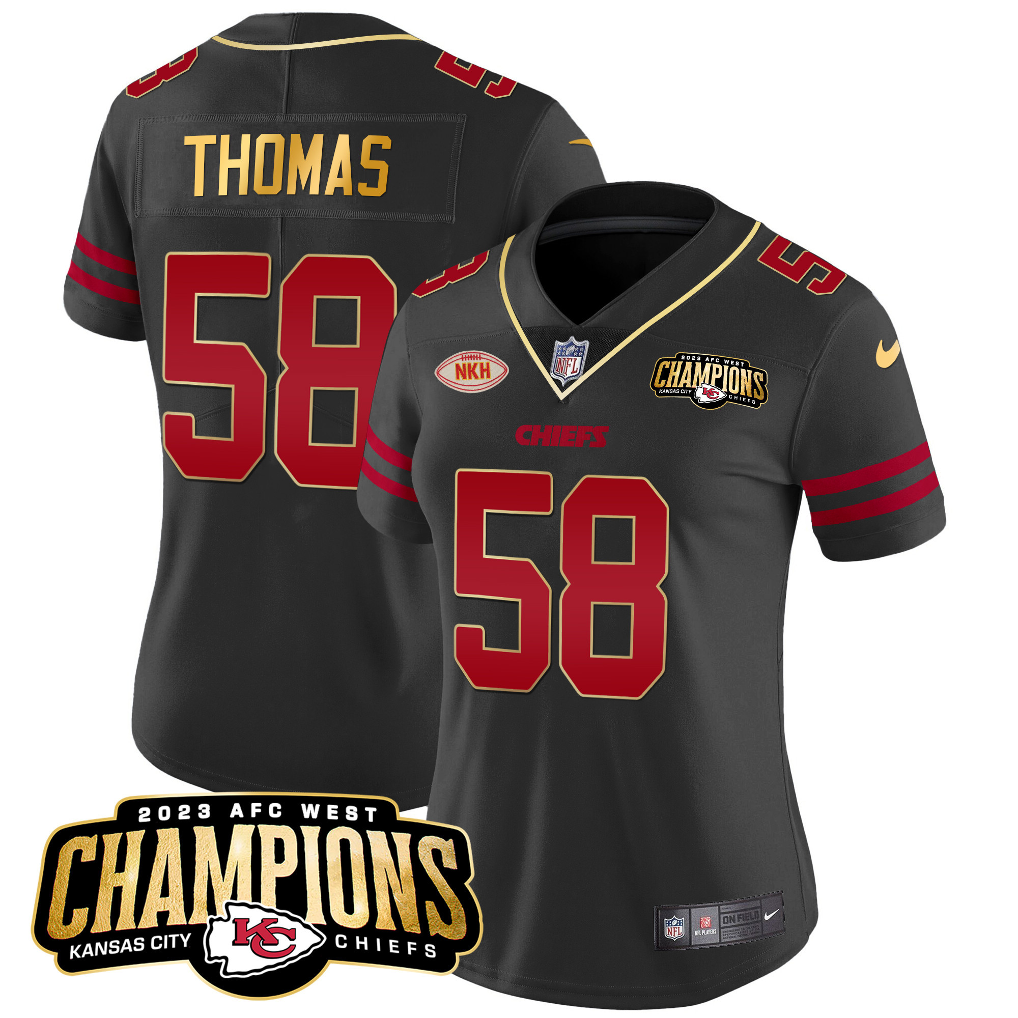 Women's Chiefs 2023 AFC West Champions Patch Vapor Limited Jersey - All Stitched - Image 27
