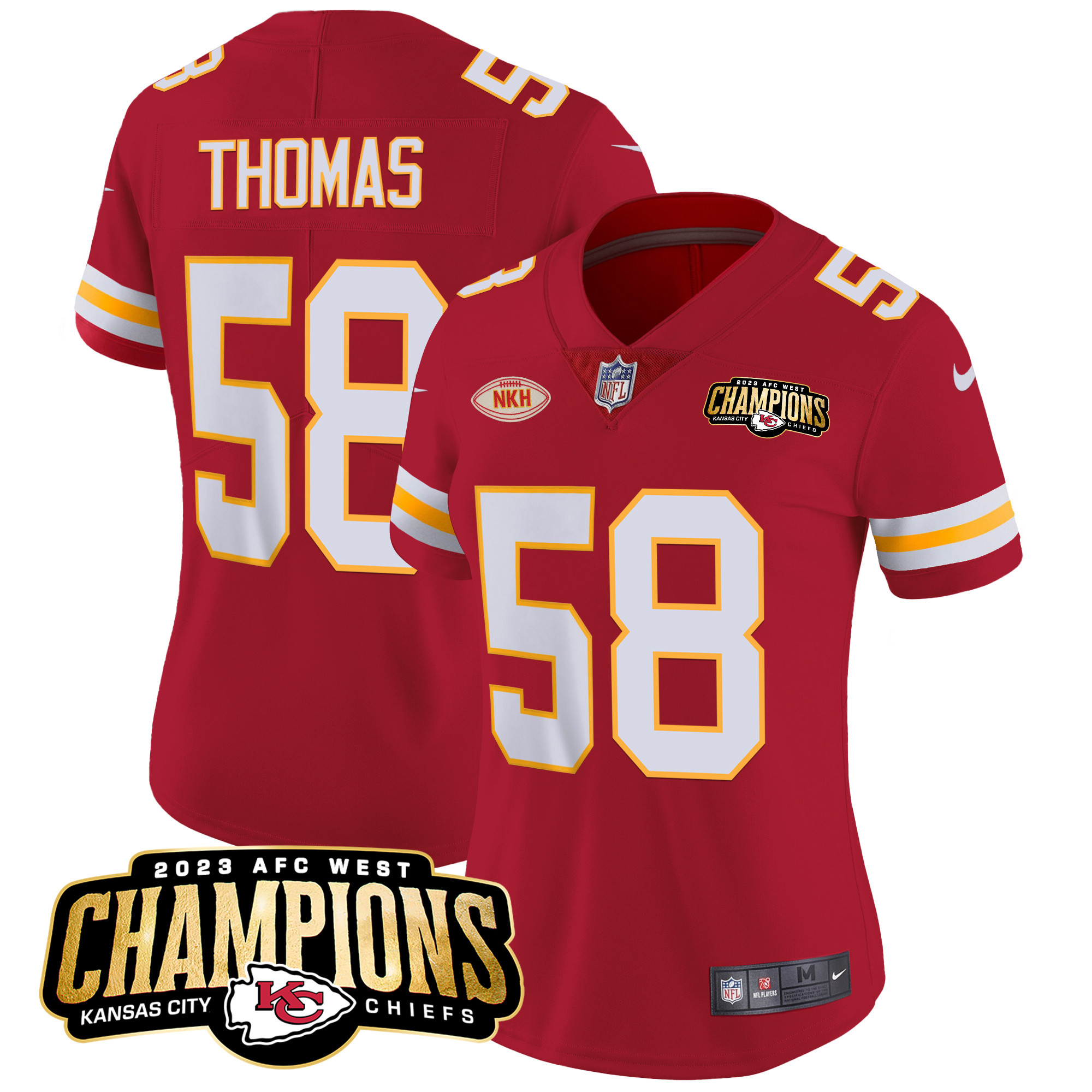 Women's Chiefs 2023 AFC West Champions Patch Vapor Limited Jersey - All Stitched - Image 33