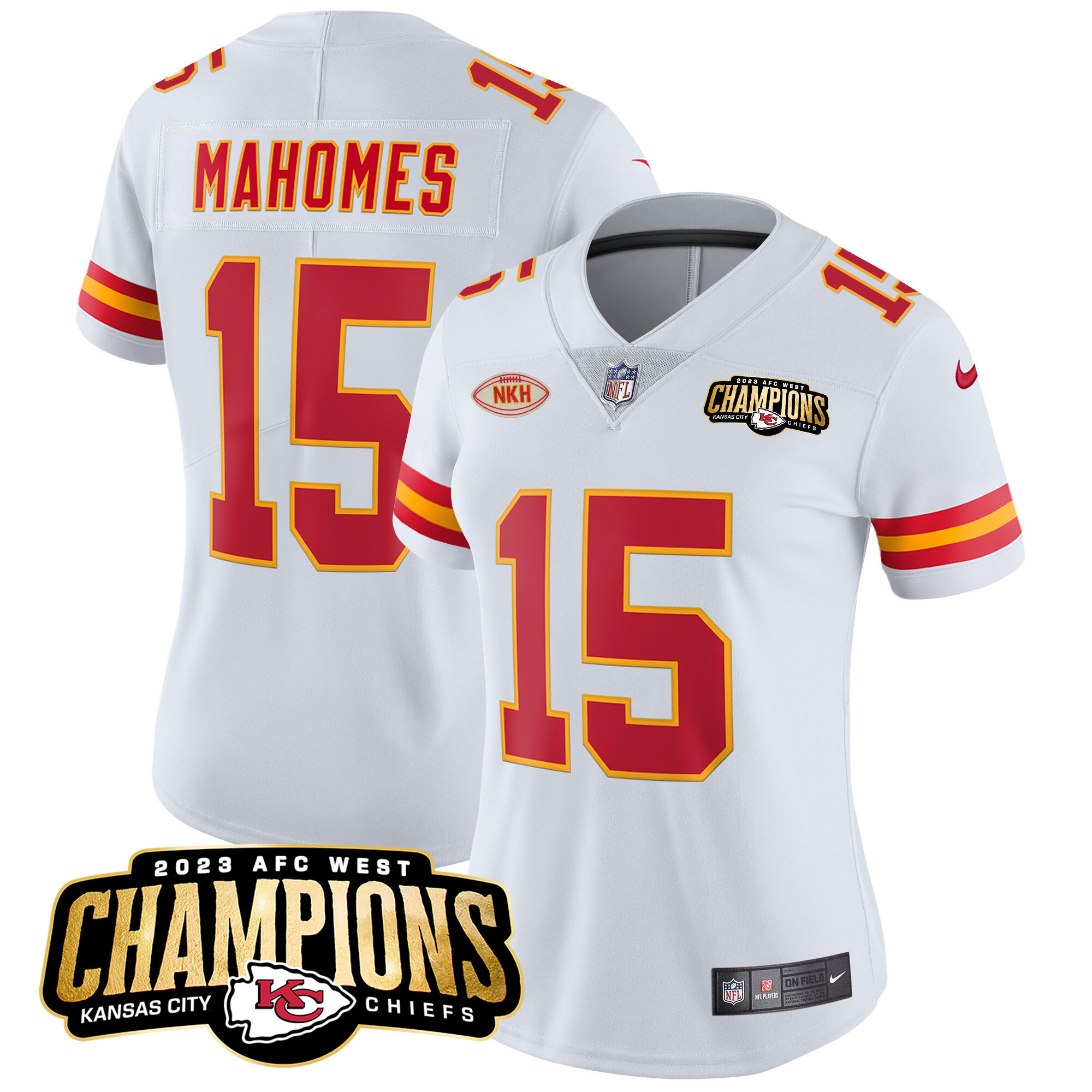 Women's Chiefs 2023 AFC West Champions Patch Vapor Limited Jersey - All Stitched - Image 37