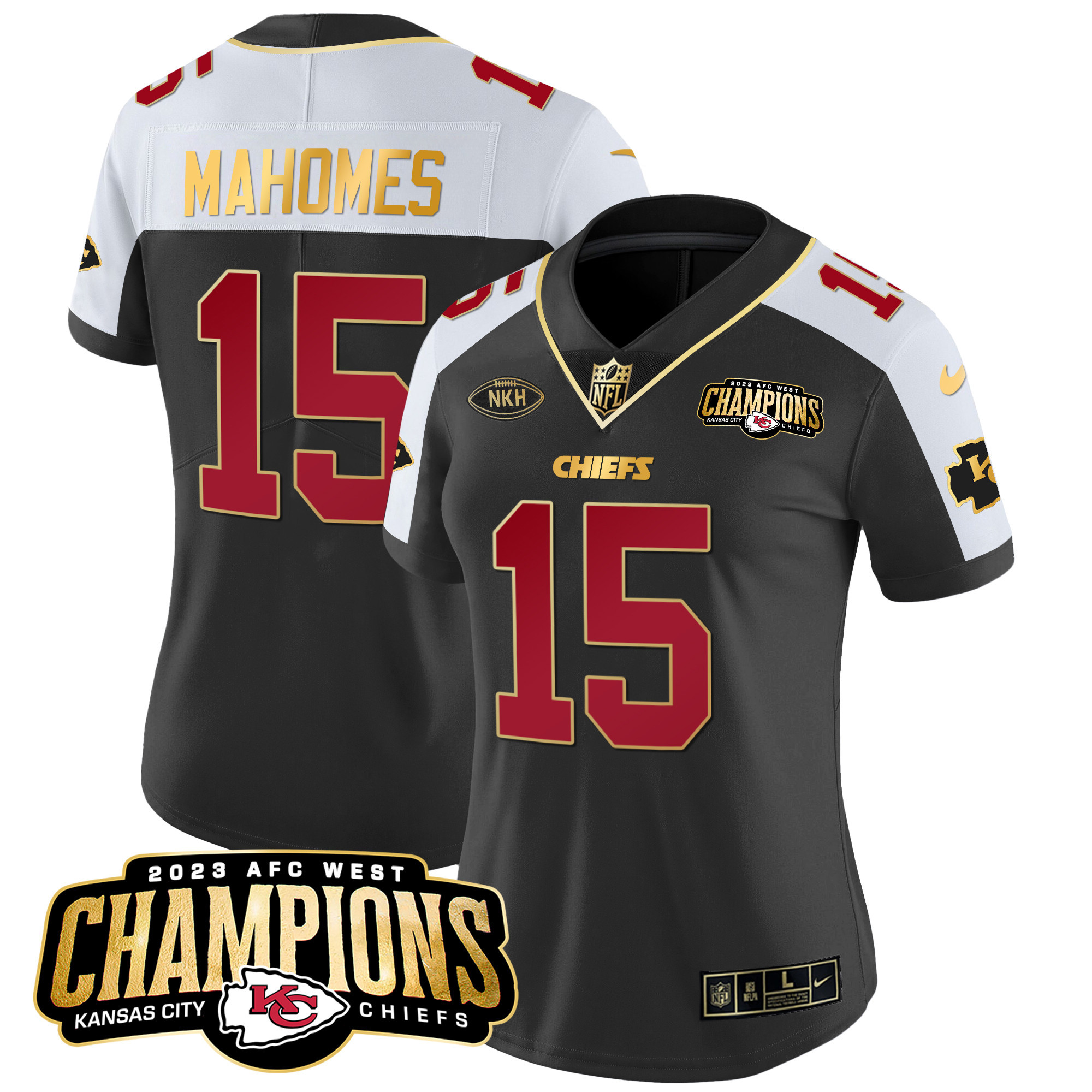 Women's Chiefs 2023 AFC West Champions Patch Vapor Limited Jersey - All Stitched