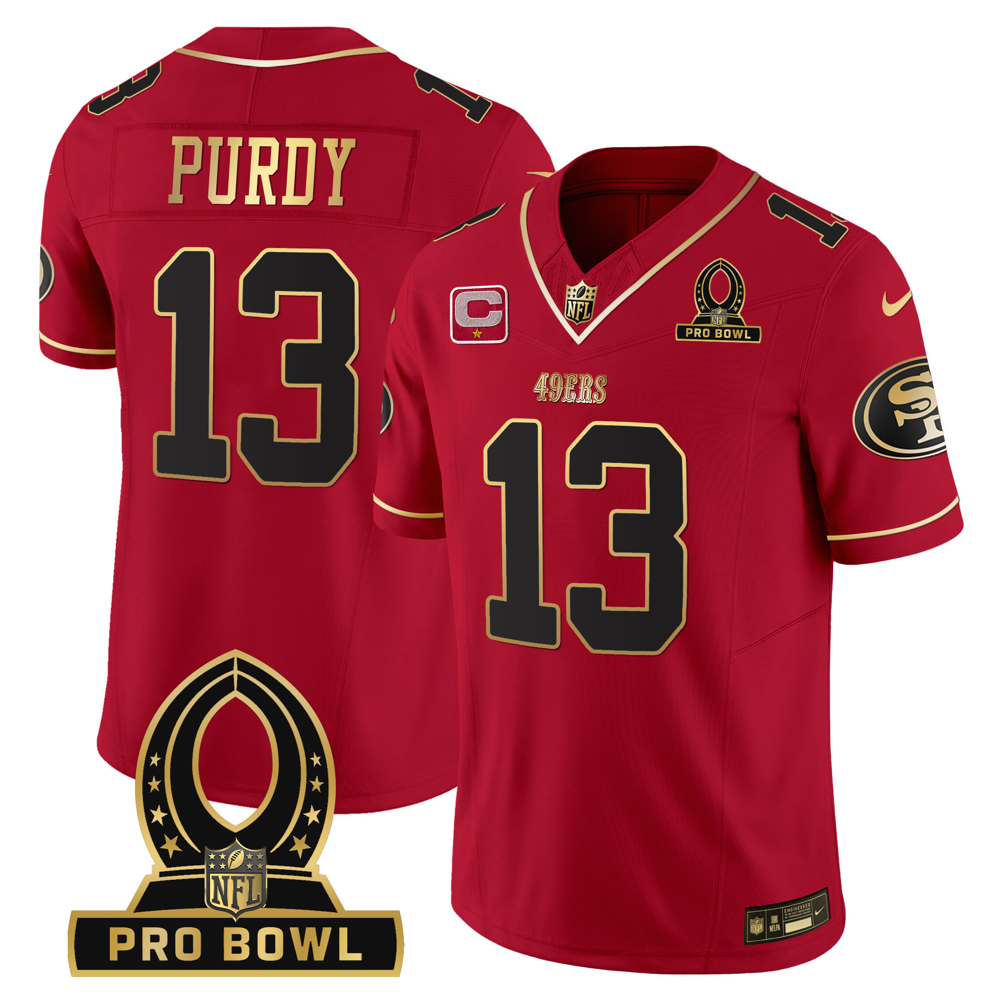 Men's 49ers 2024 Pro Bowl Patch Vapor Jersey - All Stitched - Image 11