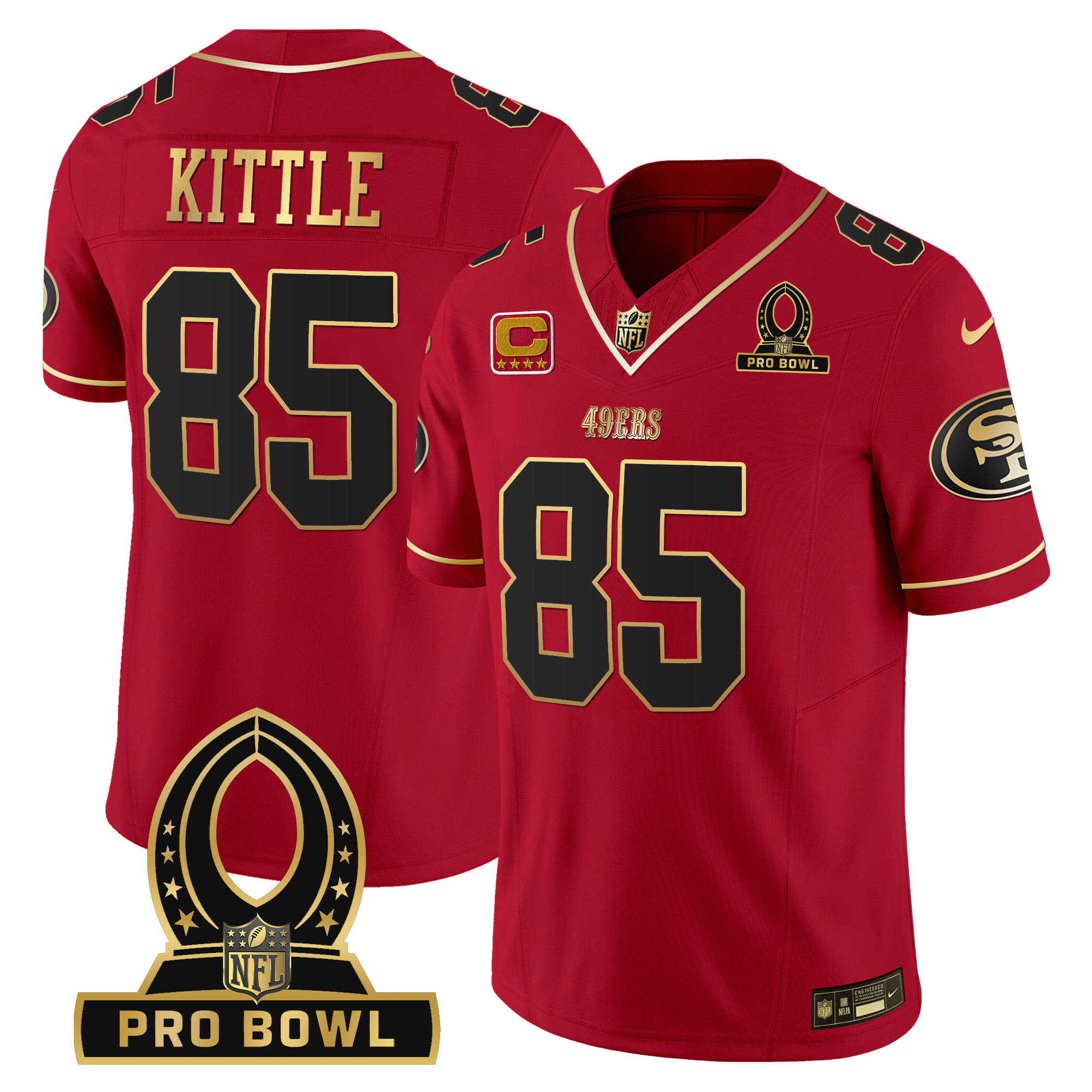 Men's 49ers 2024 Pro Bowl Patch Vapor Jersey - All Stitched - Image 13