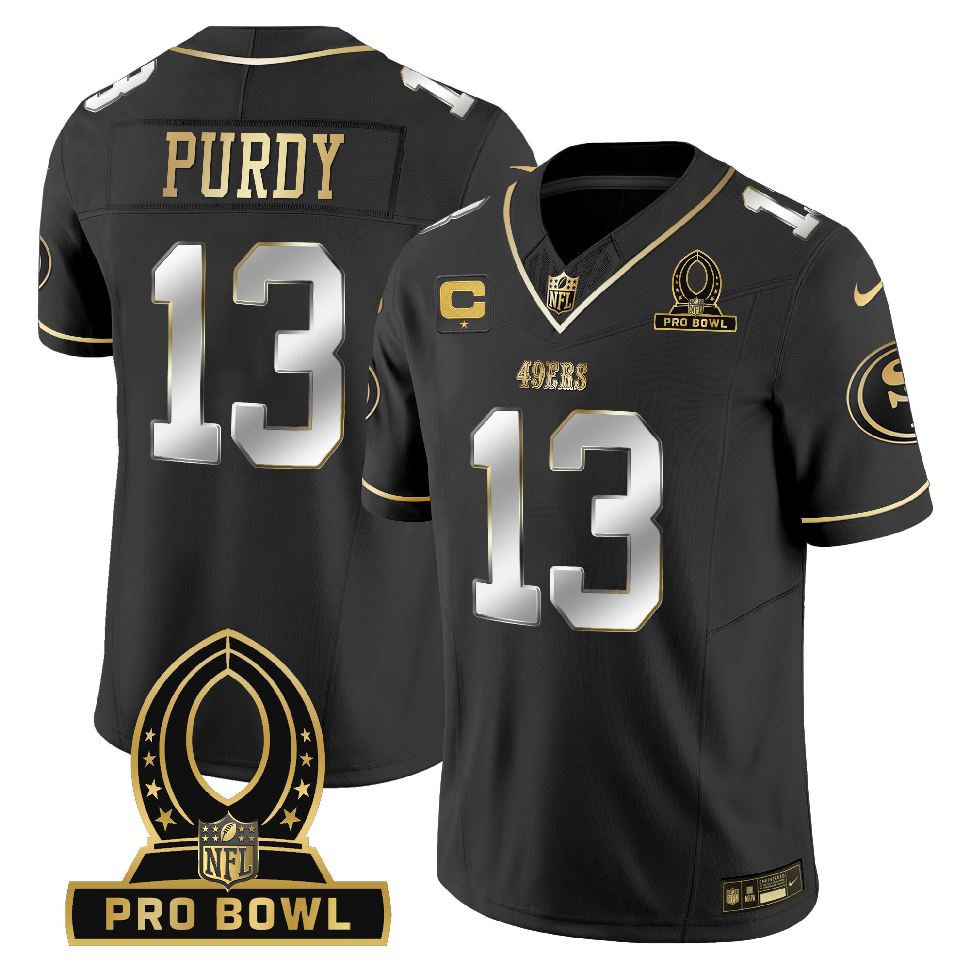 Men's 49ers 2024 Pro Bowl Patch Vapor Jersey - All Stitched - Image 21