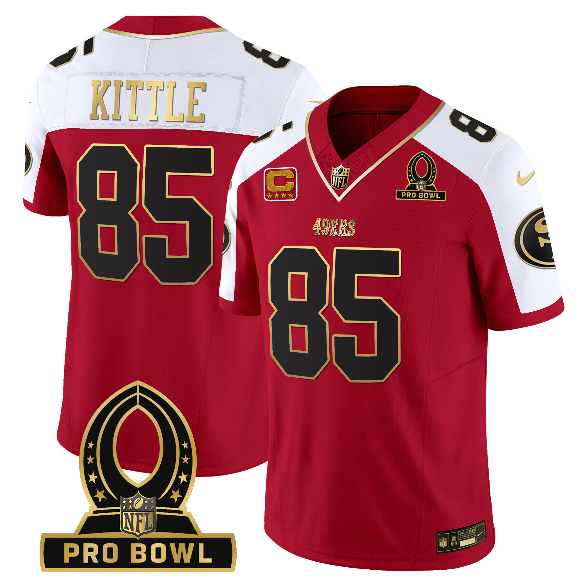 Men's 49ers 2024 Pro Bowl Patch Vapor Jersey - All Stitched - Image 18
