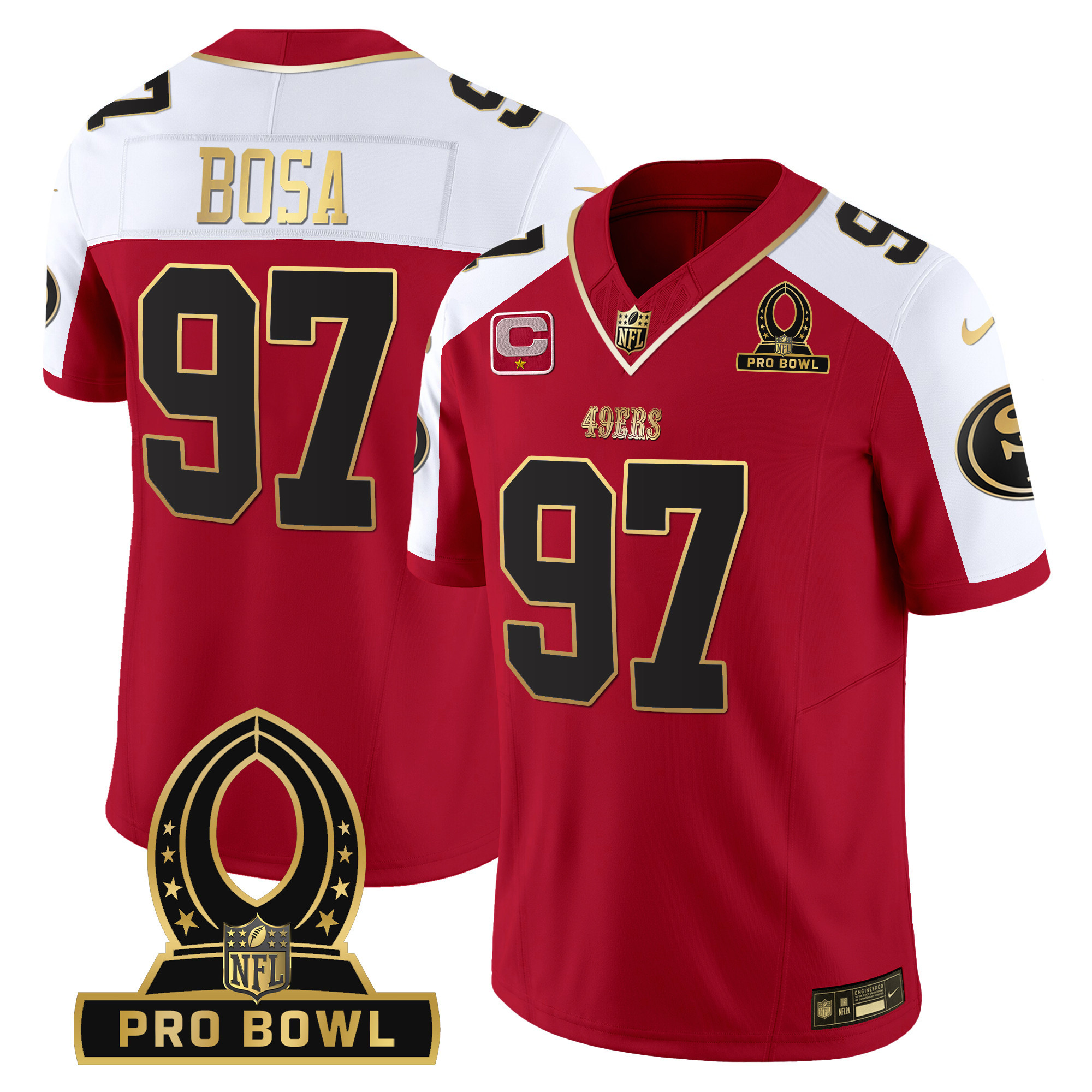 Men's 49ers 2024 Pro Bowl Patch Vapor Jersey - All Stitched - Image 19
