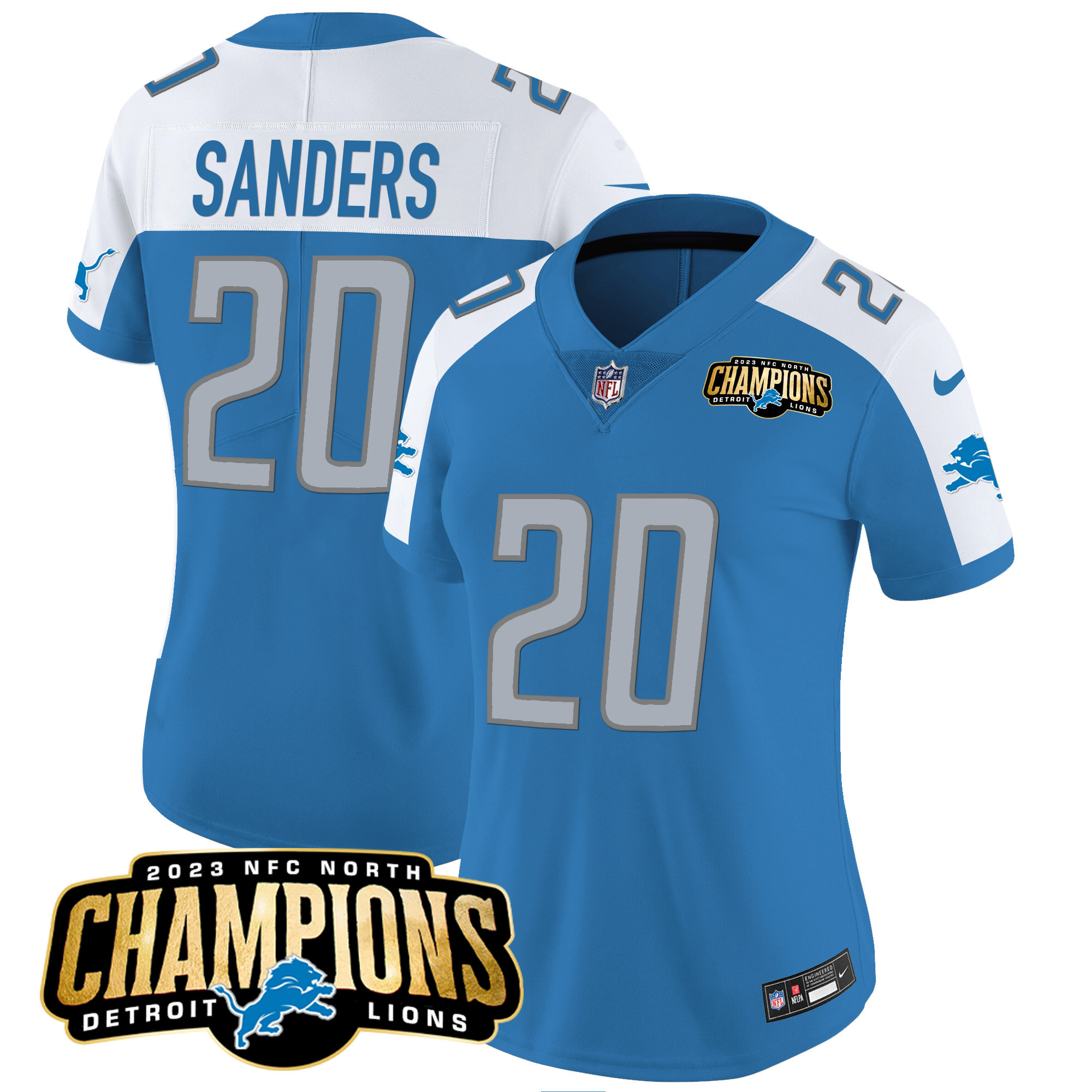 Women's Detroit Lions 2023 NFC North Champions Patch Vapor Jersey - All Stitched - Image 11