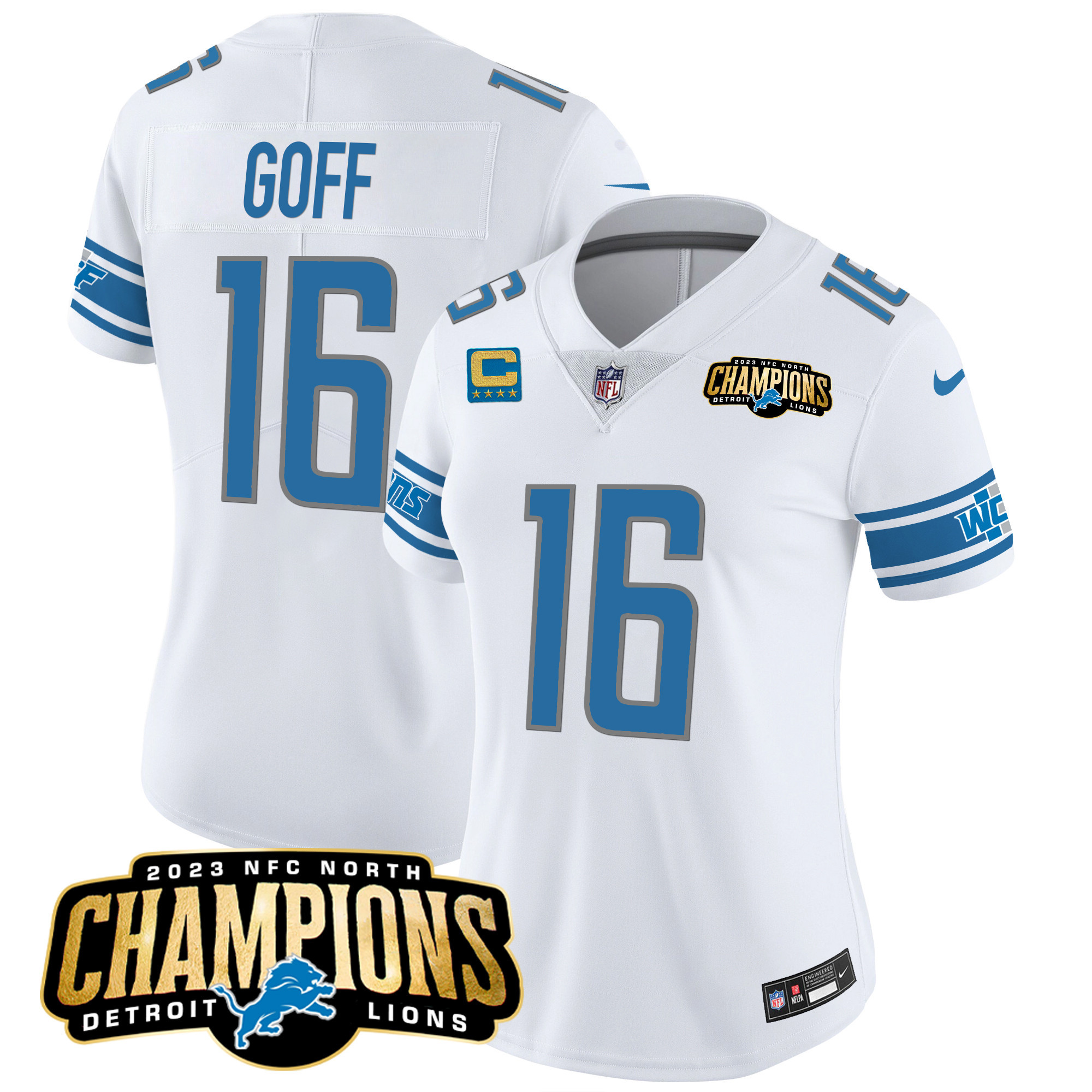Women's Detroit Lions 2023 NFC North Champions Patch Vapor Jersey - All Stitched - Image 20