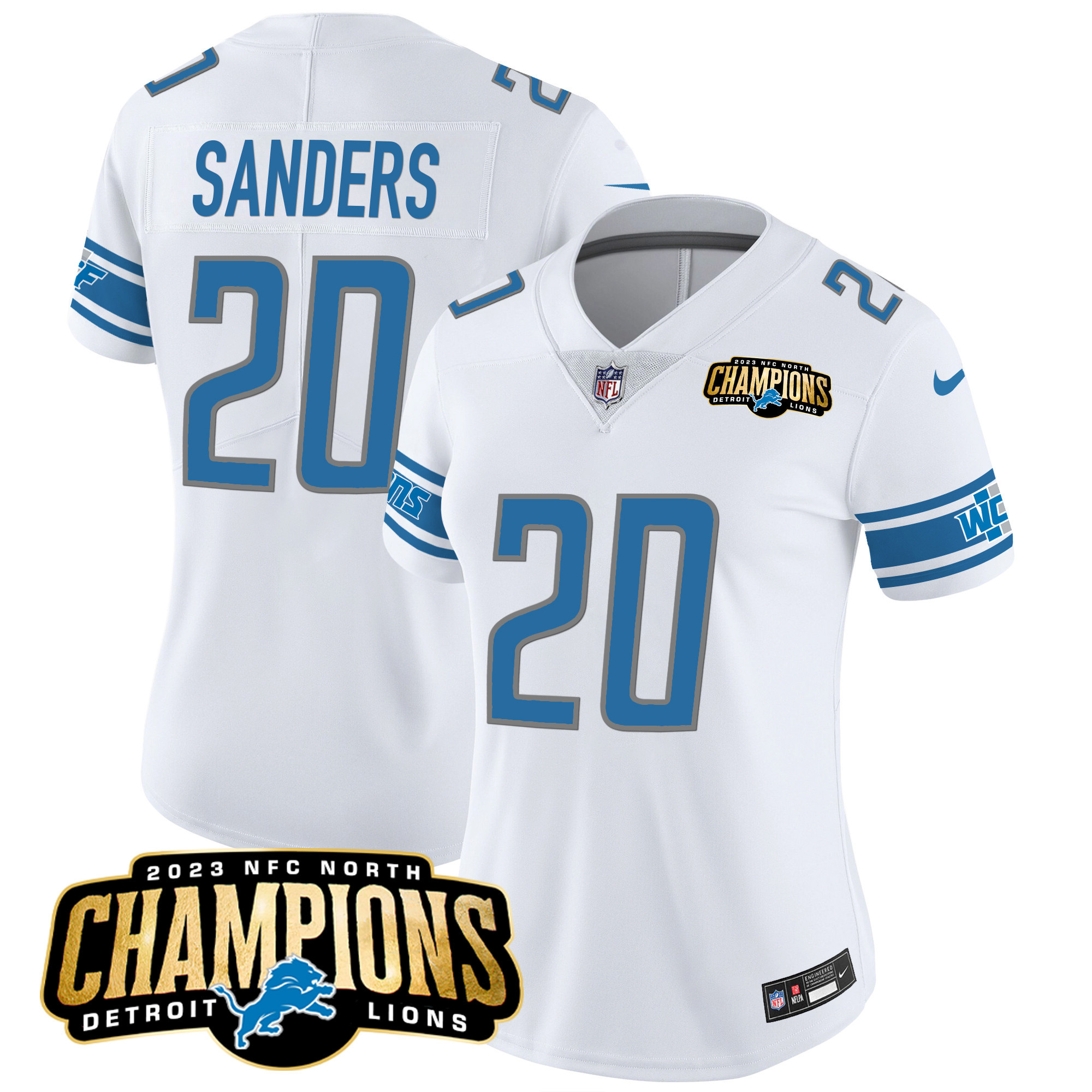 Women's Detroit Lions 2023 NFC North Champions Patch Vapor Jersey - All Stitched - Image 23