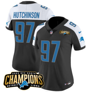 Women's Detroit Lions 2023 NFC North Champions Patch Vapor Jersey - All Stitched