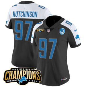 Women's Detroit Lions 2023 NFC North Champions Patch Vapor Jersey V2 - All Stitched