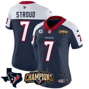 Women's Houston Texans 2023 AFC South Champions Patch Vapor Jersey - All Stitched