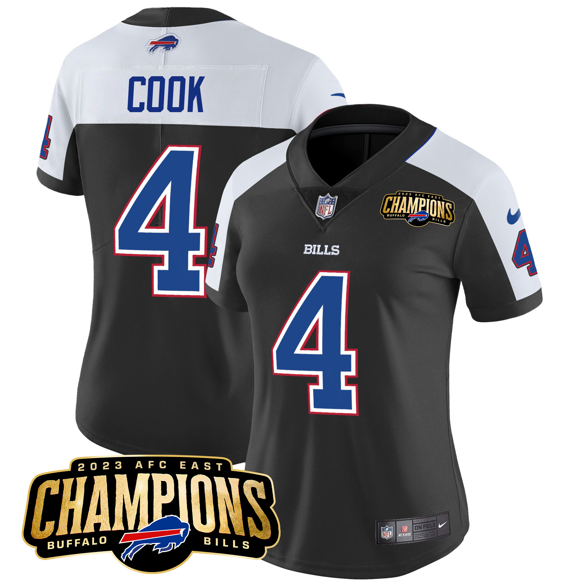 Women's Bills 2023 AFC East Champions Patch Vapor Jersey - All Stitched - Image 2