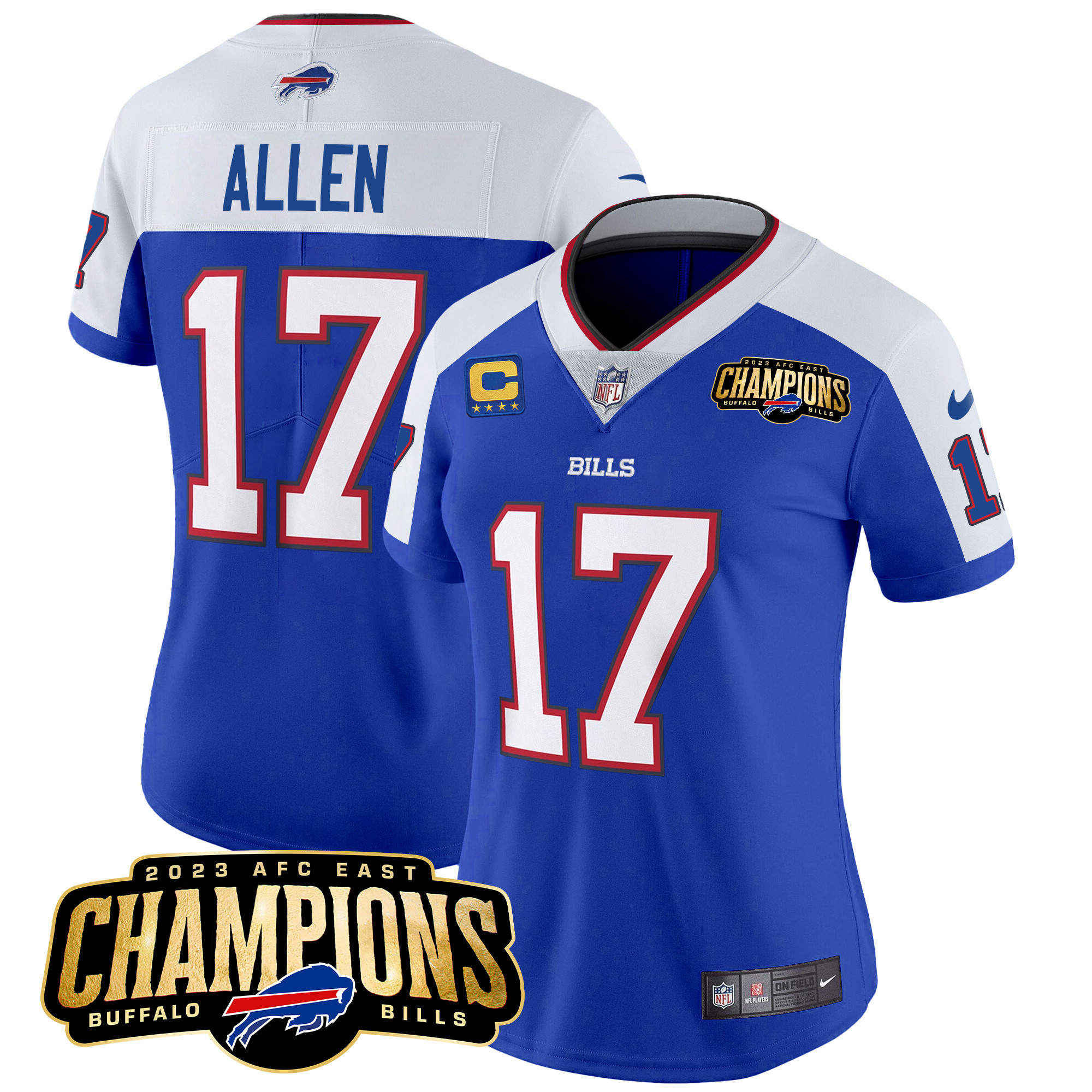Women's Bills 2023 AFC East Champions Patch Vapor Jersey - All Stitched - Image 7
