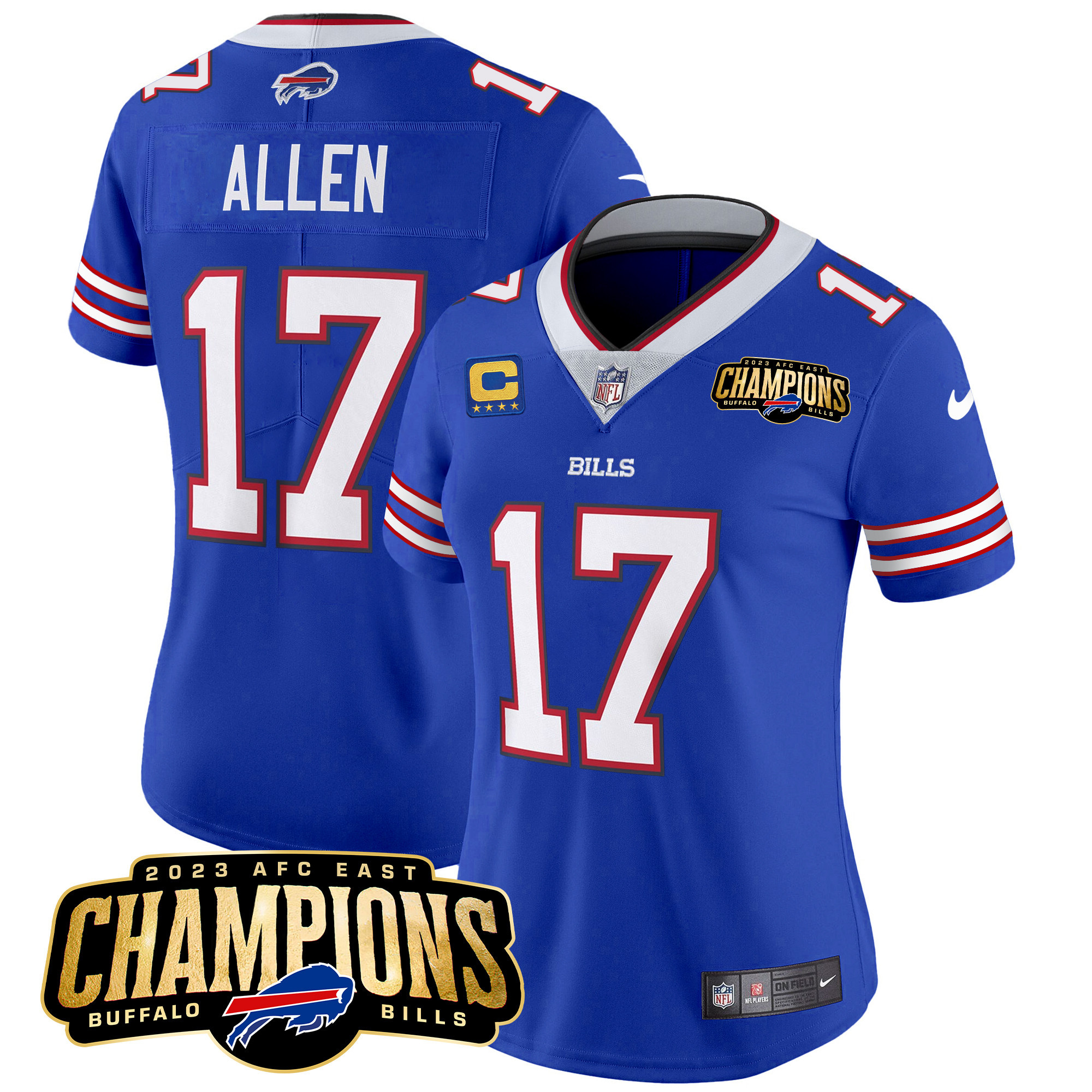 Women's Bills 2023 AFC East Champions Patch Vapor Jersey - All Stitched - Image 13