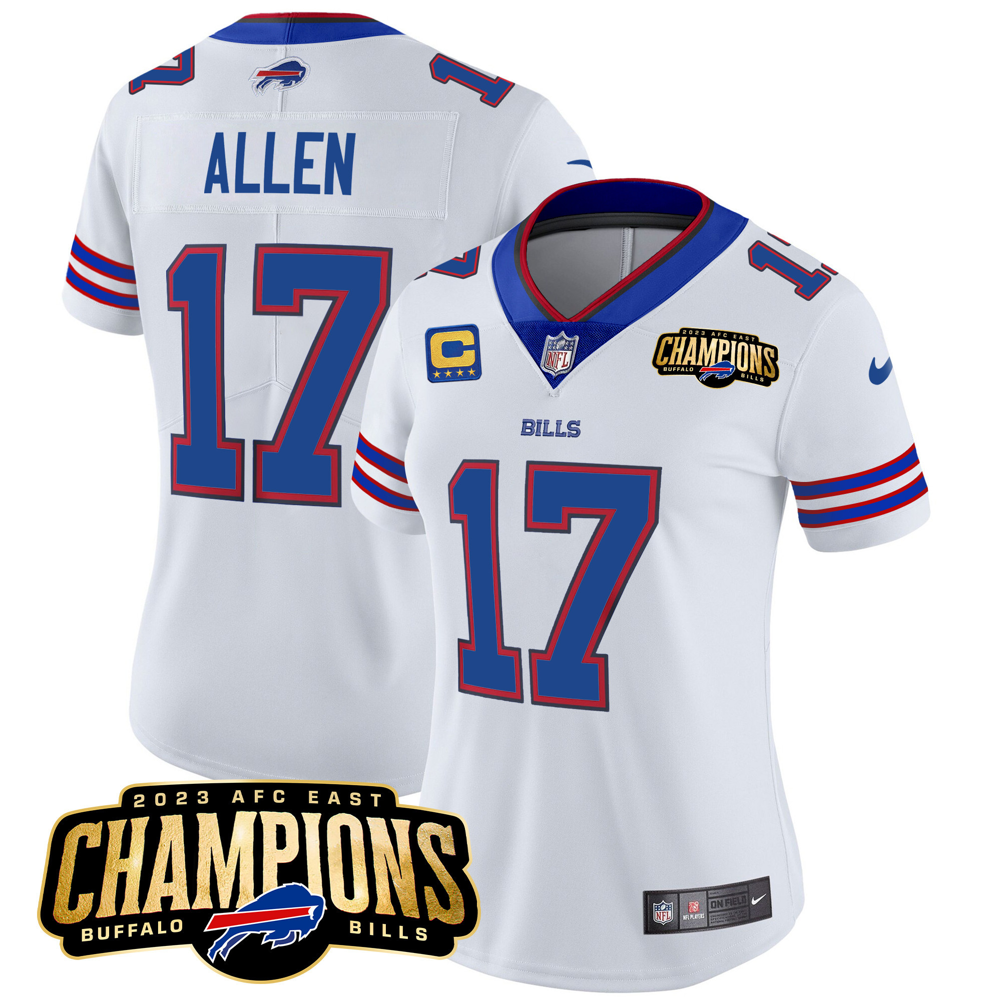 Women's Bills 2023 AFC East Champions Patch Vapor Jersey - All Stitched - Image 25