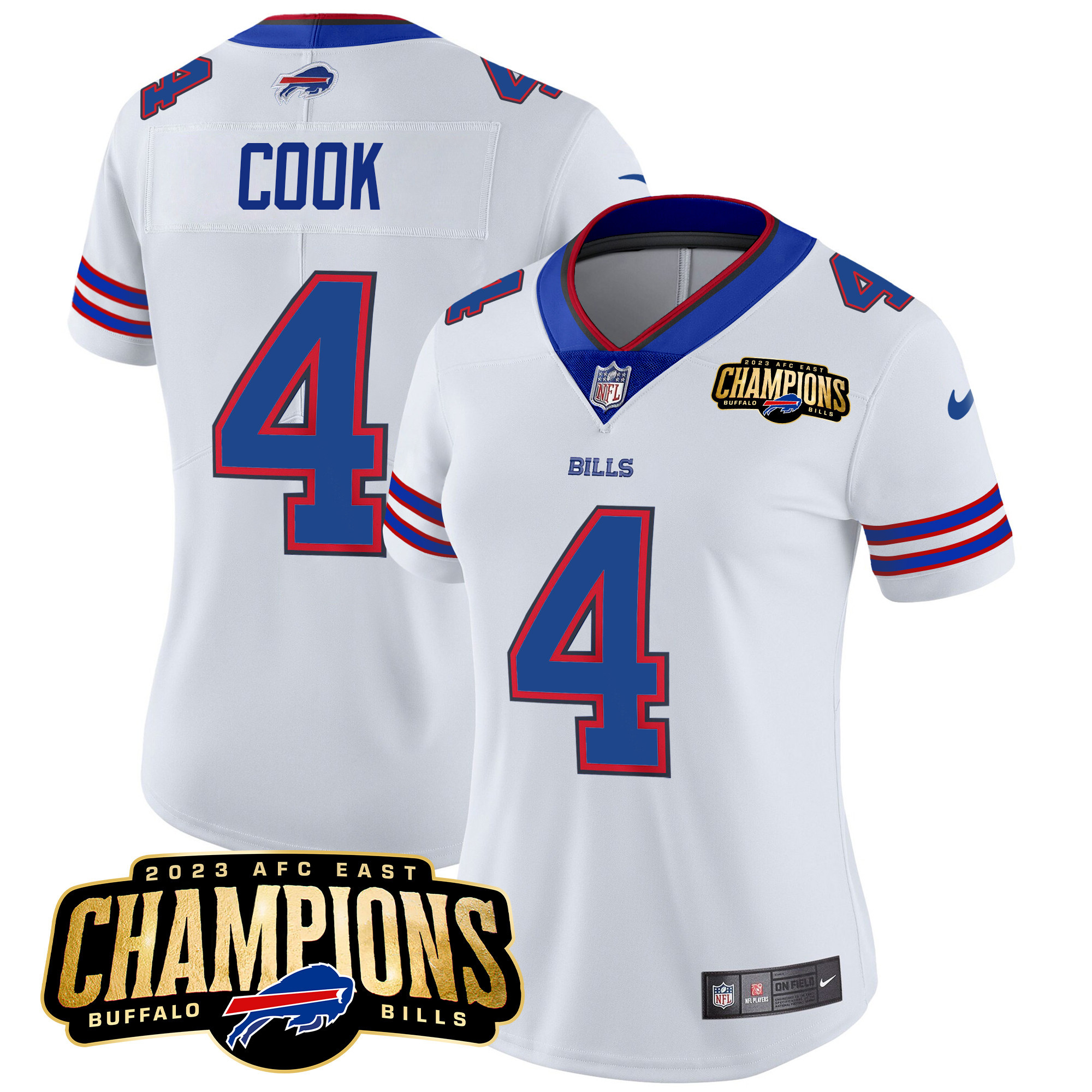 Women's Bills 2023 AFC East Champions Patch Vapor Jersey - All Stitched - Image 26