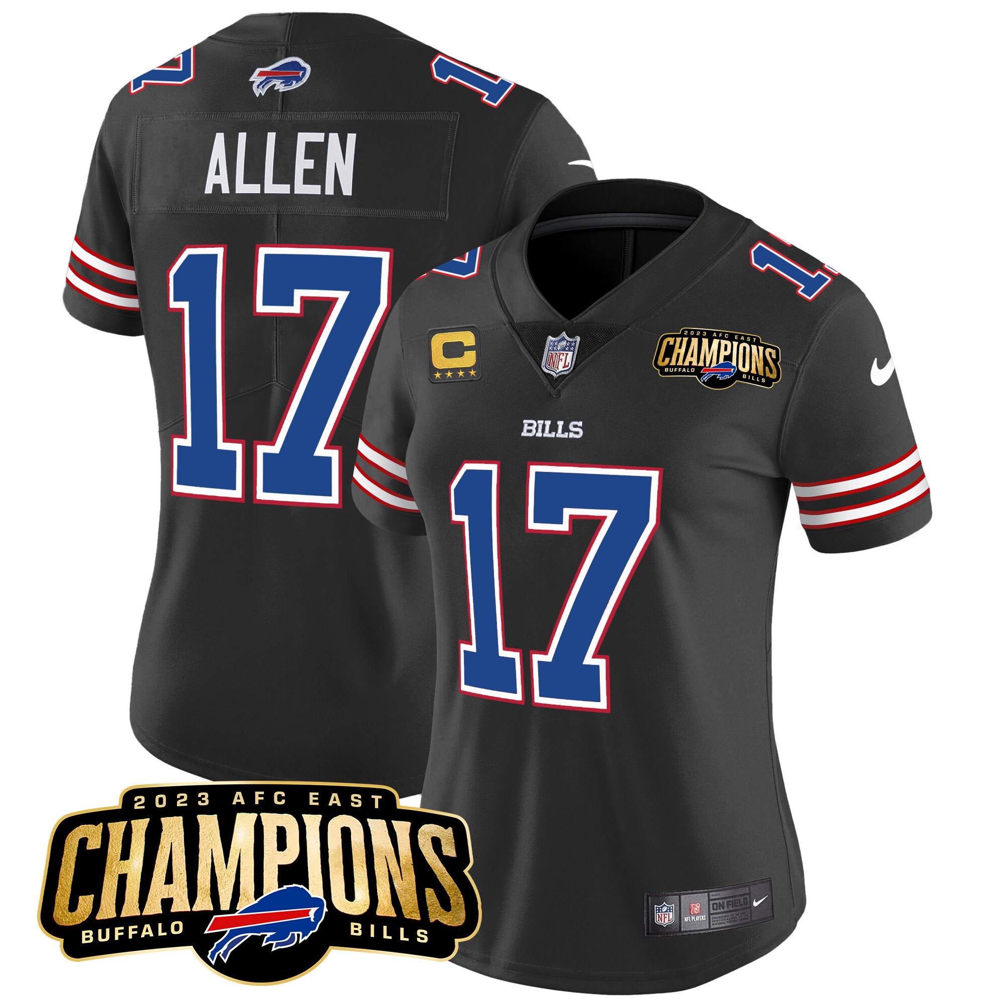Women's Bills 2023 AFC East Champions Patch Vapor Jersey - All Stitched - Image 31