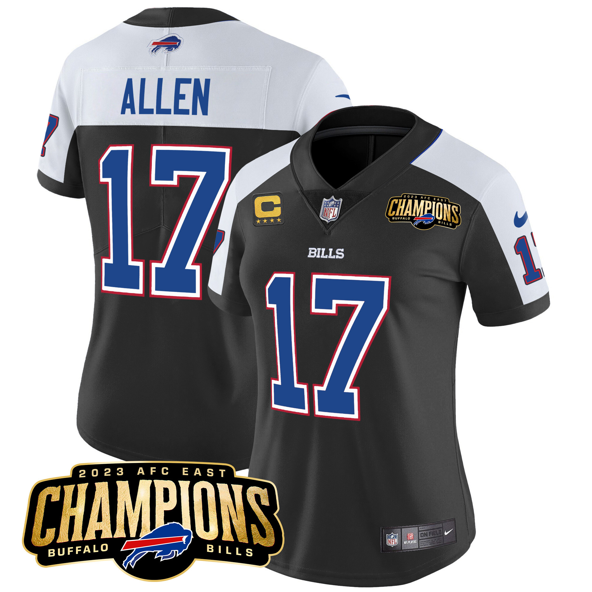 Women's Bills 2023 AFC East Champions Patch Vapor Jersey - All Stitched
