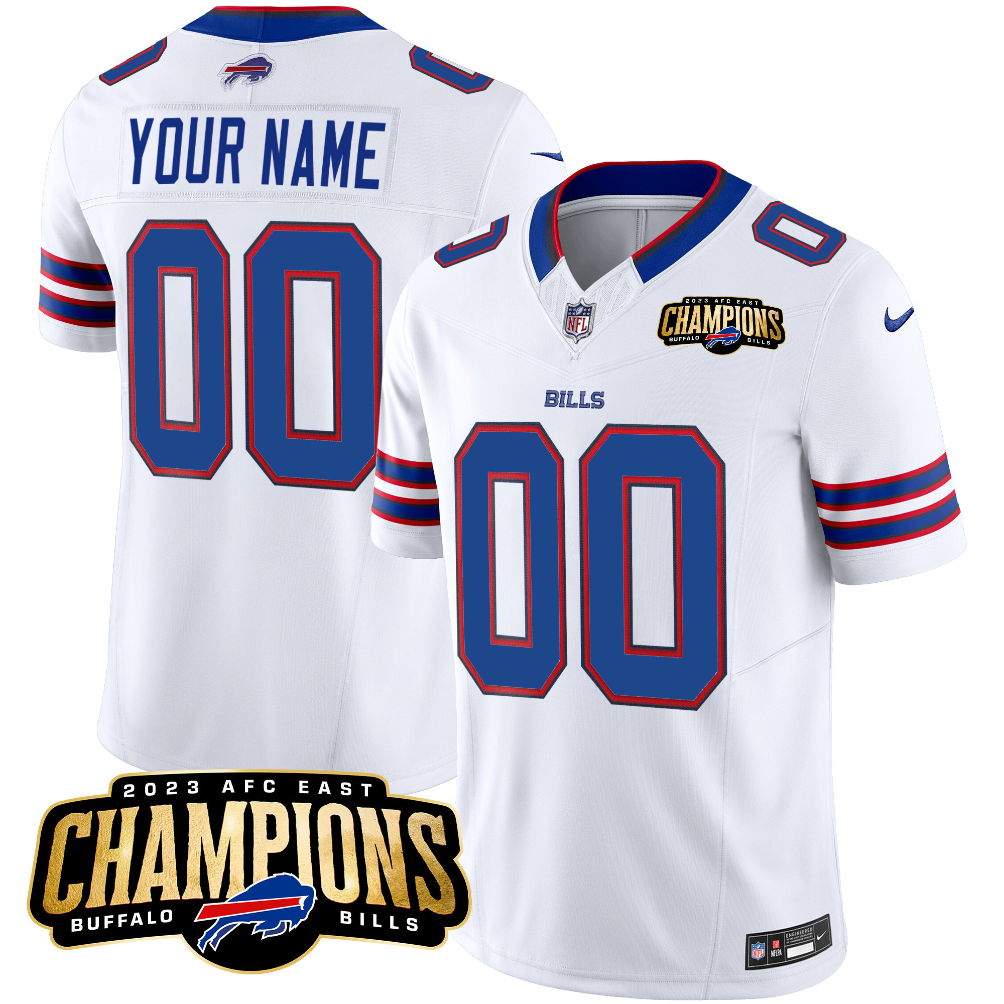 Bills 2023 AFC East Champions Patch Vapor Custom Jersey - All Stitched - Image 5