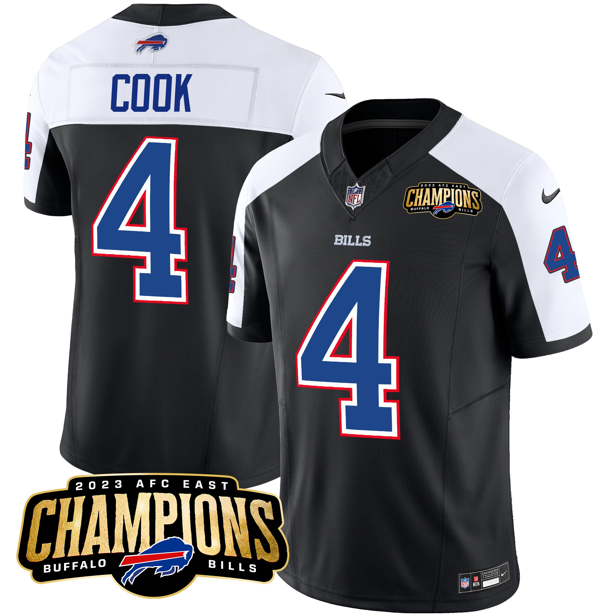 Men's Bills 2023 AFC East Champions Patch Vapor Jersey - All Stitched - Image 2