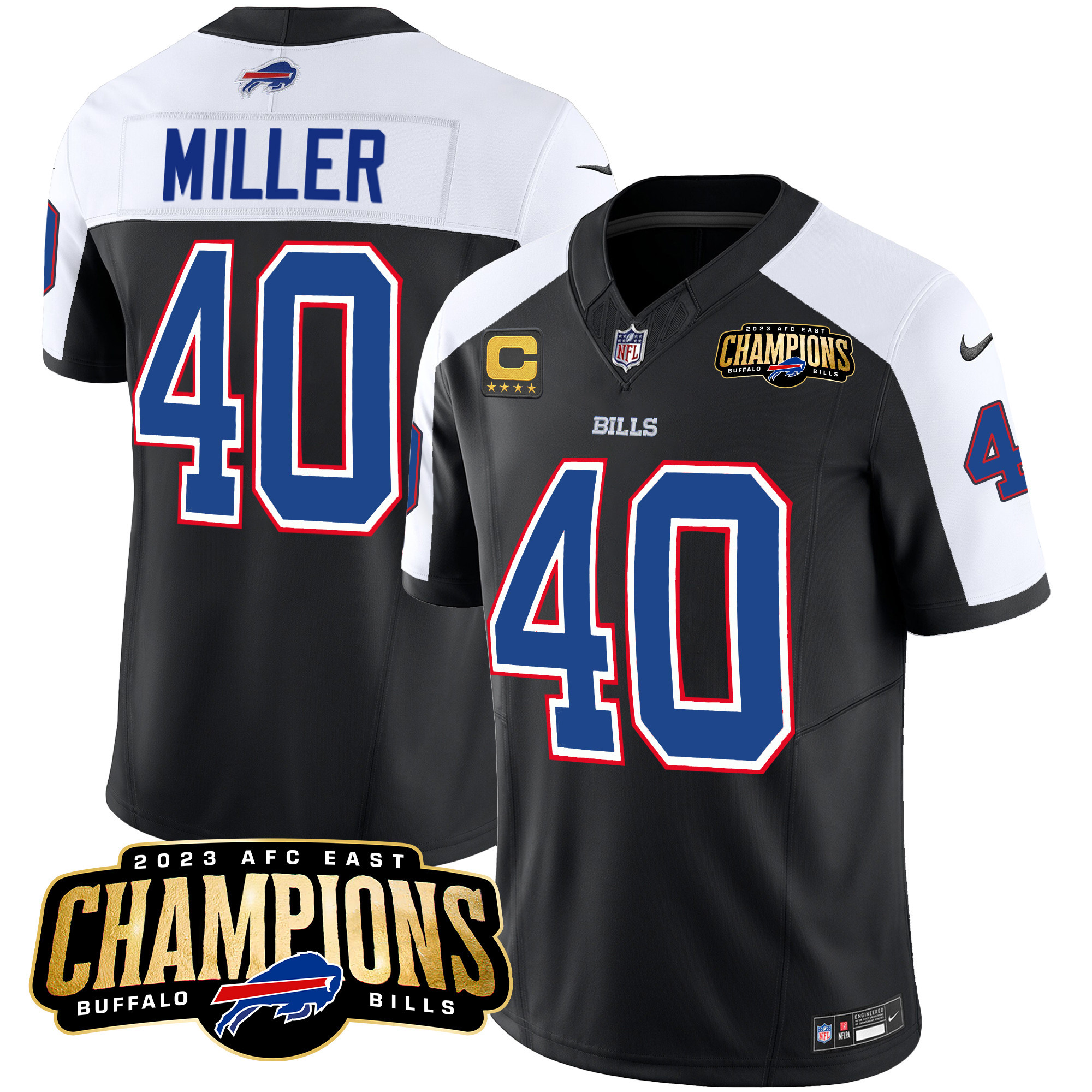 Men's Bills 2023 AFC East Champions Patch Vapor Jersey - All Stitched - Image 4