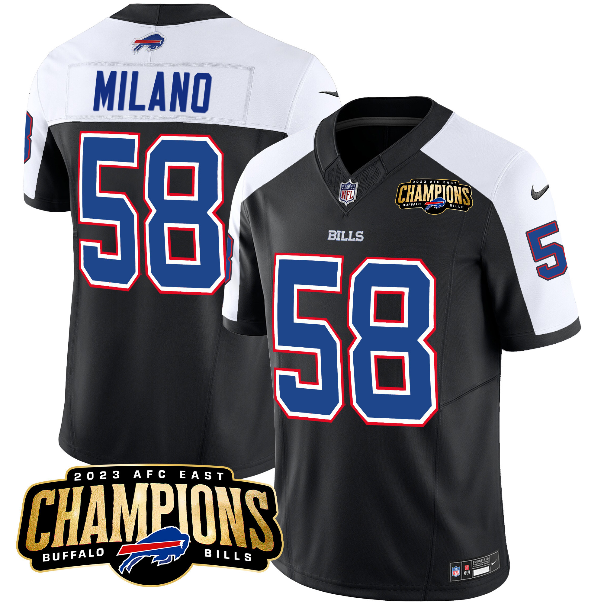 Men's Bills 2023 AFC East Champions Patch Vapor Jersey - All Stitched - Image 5